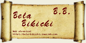 Bela Bikicki vizit kartica